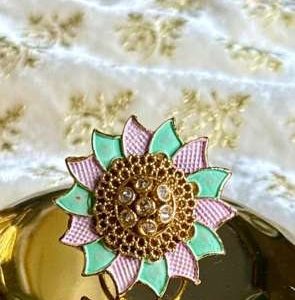 Gulzar Mint & Pink Floral Ring
