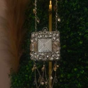 Sitara Geometric Crystal & Mother-of-Pearl Mini Bag