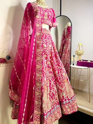 Sohni Royal Pink Heritage Doli & Procession Lehenga - Image 3