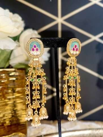Virasat Gold-Tone Multi-Tier Jhumkis