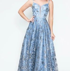 Hermitage Plunging Sweetheart A-Line Dress