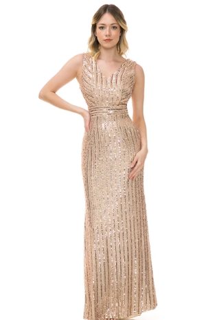 Quirinal Vertical Sequin V-Neck Gown - Image 7