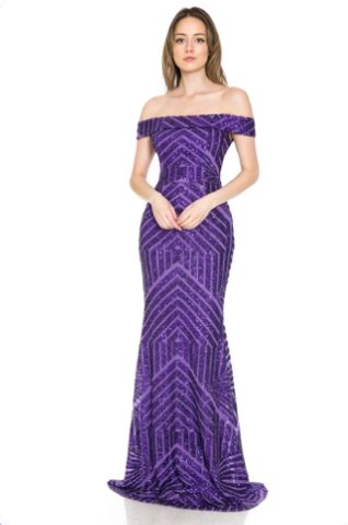 Élysée Geometric Sequin Evening Gown - Image 6