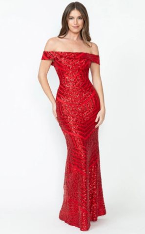 Élysée Geometric Sequin Evening Gown - Image 9