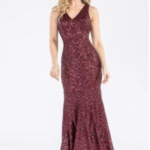 Isola Geometric Full-Body Sequin Mermaid Dress