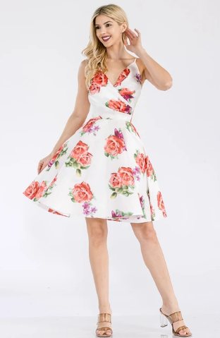 Dahlia Floral Taffeta Cocktail Dress - Image 3