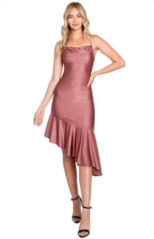 Brielle Lace-Up Back Ruffled Midi Dress