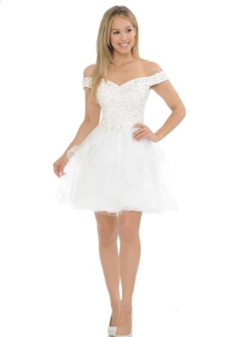 Genevieve Off-Shoulder Layered Mesh Cocktail Dress - Image 4