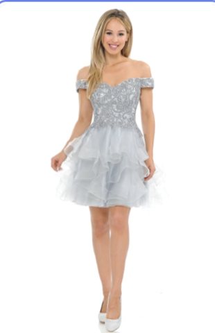 Genevieve Off-Shoulder Layered Mesh Cocktail Dress - Image 6