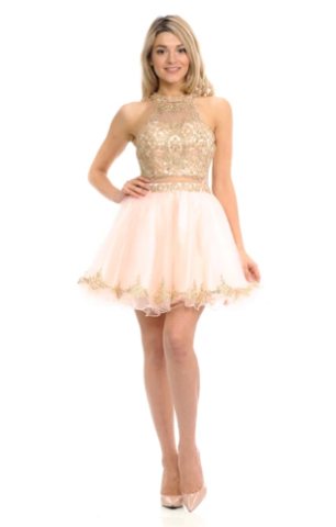 Esme Iridescent Stone Layered Cocktail Dress - Image 2