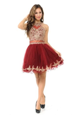 Esme Iridescent Stone Layered Cocktail Dress - Image 3