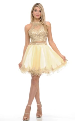 Esme Iridescent Stone Layered Cocktail Dress - Image 4