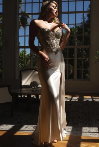 Brigitte — Crystal-Encrusted Sweetheart Evening Gown - Image 2