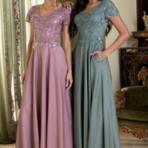 The Serenade Sequin-Bodice Silk Gown