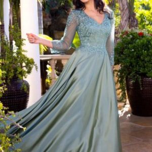 The Seraphina Lace-Accented A-Line Gown