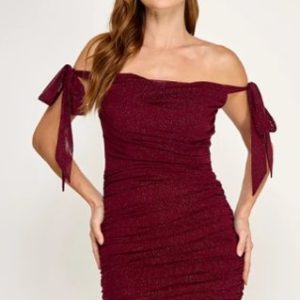 The Penelope Off-Shoulder Ruched Mini