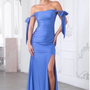 The Rosalind Ribbon-Tie Ruched Gown