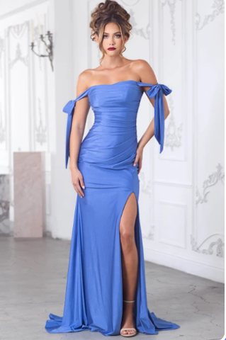 The Rosalind Ribbon-Tie Ruched Gown